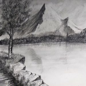Montagnes- crayon efface V10